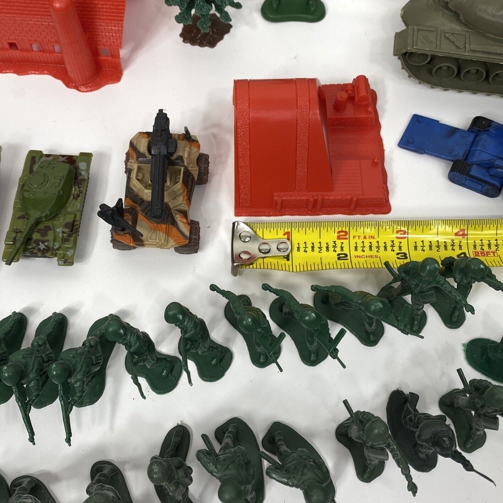 Military Figures Tank Vehicle Lot Mortar Weapon Army Soldiers Troops Barn Jet - Picture 3 of 16